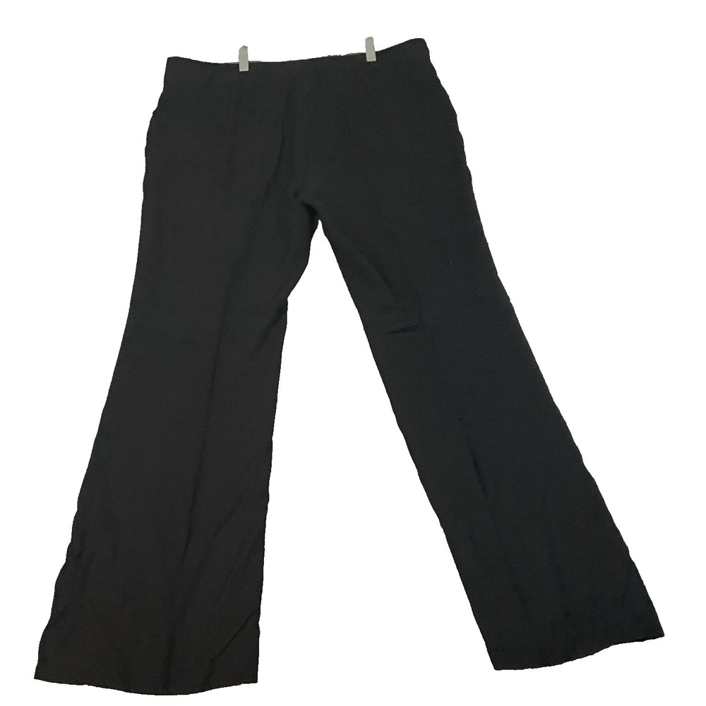 Nine West Pants Sz 14 Black Wide Leg Bootcut Stretch Office Career Hi Rise